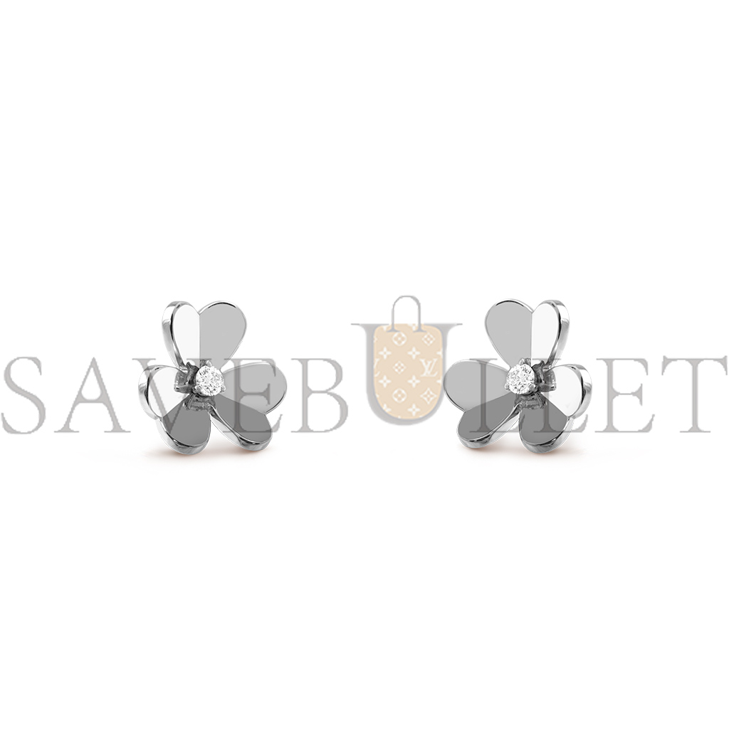 v*n cl*f arpels frivole earrings, small model - white gold, Di*m*nd  vcard80200